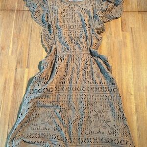 Free People Beach Elegant Brown Eyelet Dress size S